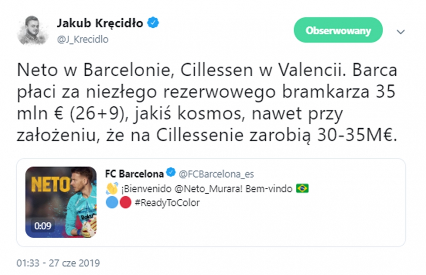 OFICJALNIE! Neto w FC Barcelonie!